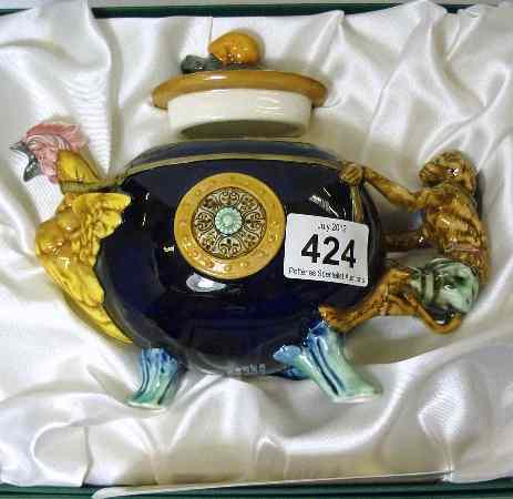 Appraisal: Minton Majolica Cockerel and Monkey Tea Pot from the Archive