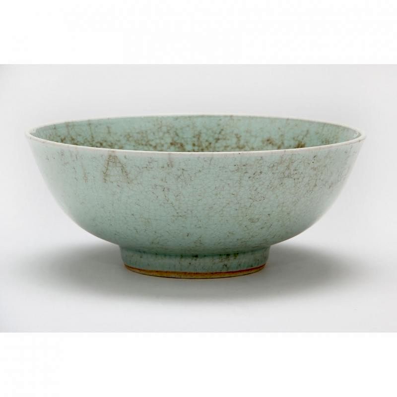 Appraisal: Chinese Celadon Porcelain Bowl th century with crackle glaze and