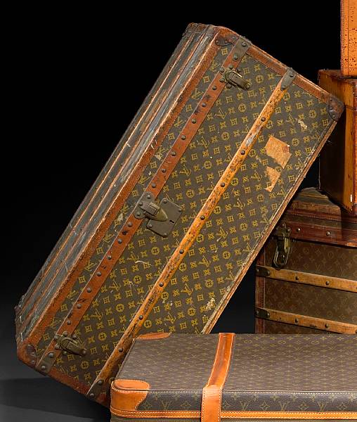 Appraisal: A Louis Vuitton trunk early th century Covered in monogrammed