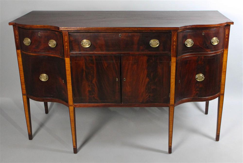 Appraisal: FEDERAL INLAID MAHOGANY SIDEBOARD having a rectangular form with shaped