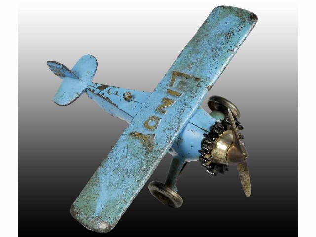 Appraisal: Cast Iron Blue Hubley Lindy Airplane Toy Description Lindy is