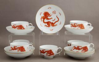 Appraisal: Group of Fourteen Meissen Porcelain Cups and Sauce Group of