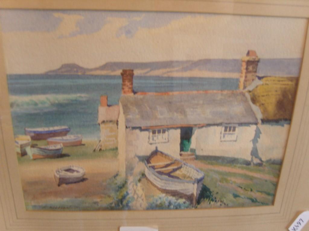 Appraisal: An early th century watercolour of a coastal scene with