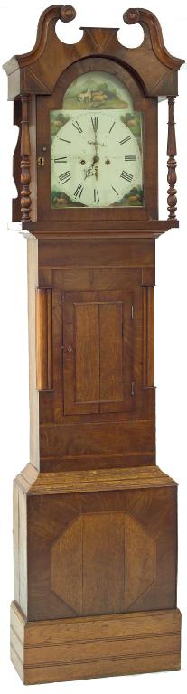 Appraisal: SHERWOOD LYON DONCASTER AN EARLY VICTORIAN OAK AND MAHOGANY LONGCASE