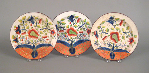 Appraisal: Three Gaudy Dutch plates th c in the dove pattern