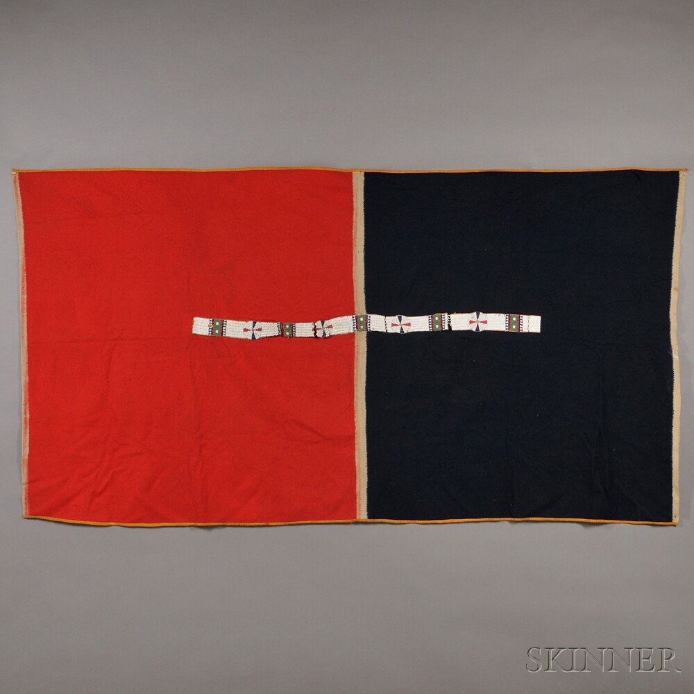 Appraisal: Lakota Double Trade Blankets with beaded hide strip damage and