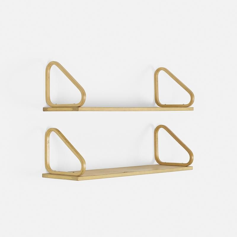 Appraisal: Alvar Aalto wall-mounted shelves set of two Alvar Aalto wall-mounted