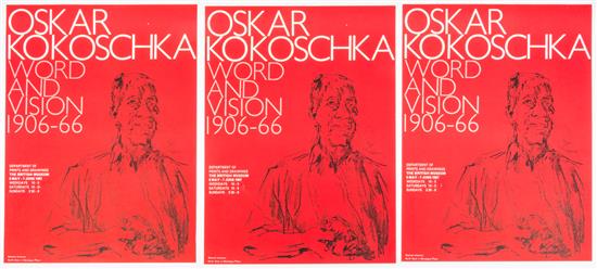 Appraisal: Sale Lot Three Oskar Kokoschka Posters Word and Vision -