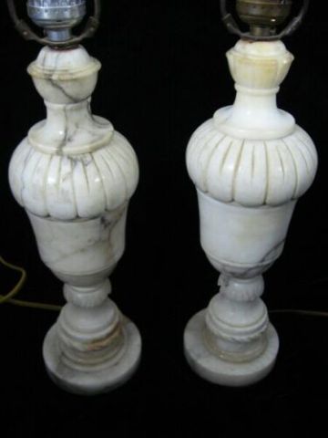 Appraisal: PR ALABASTER MARBLE URN LAMPS