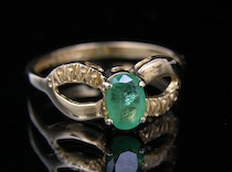 Appraisal: Another Ladies' Solitaire Emerald Ring A k yellow gold ring