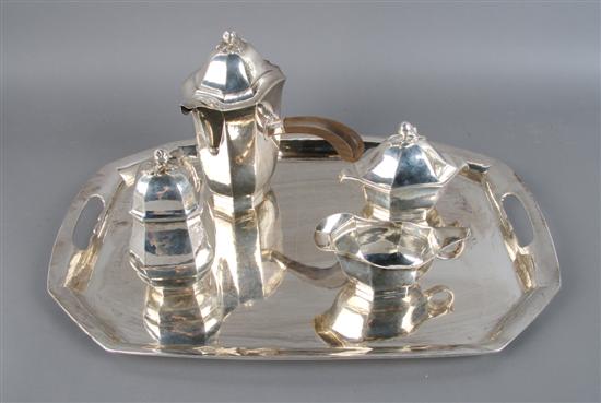 Appraisal: A Swedish Silver Tea Service Jacob Angman Width of tray