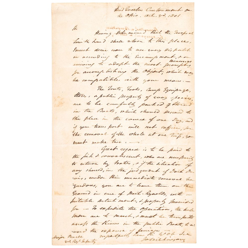 Appraisal: Autograph Letter Signed by James Wilkinson Revolutionary War General Autographs