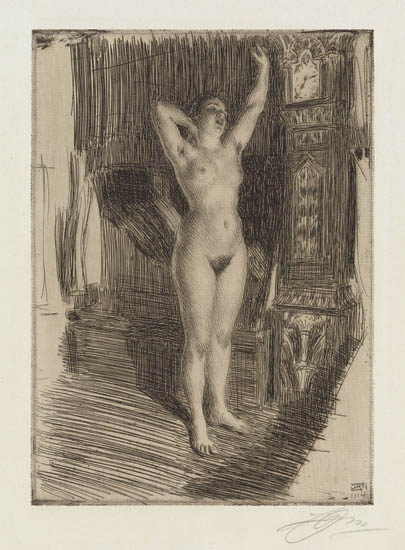 Appraisal: ANDERS ZORN Early Etching x mm x inches full margins