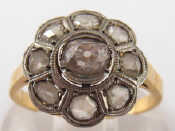 Appraisal: A yellow metal tests carat gold rose cut diamond ring