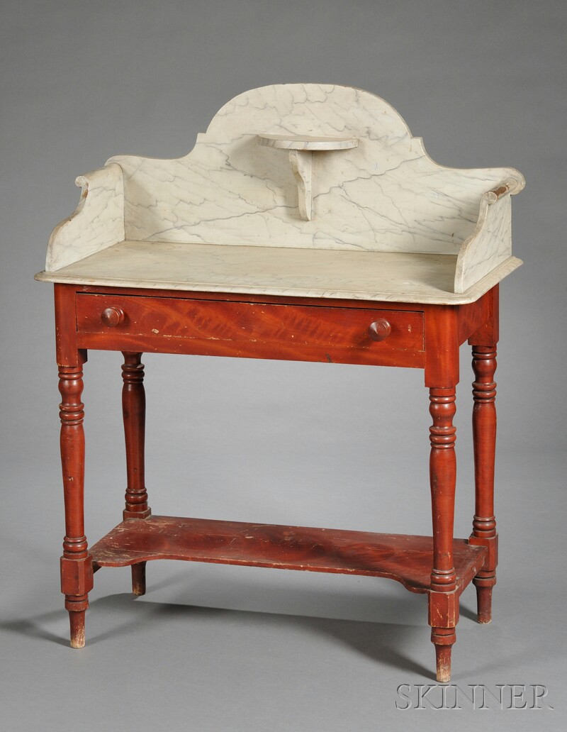 Appraisal: Faux Bois Paint-decorated Washstand possibly Pennsylvania c minor imperfections ht