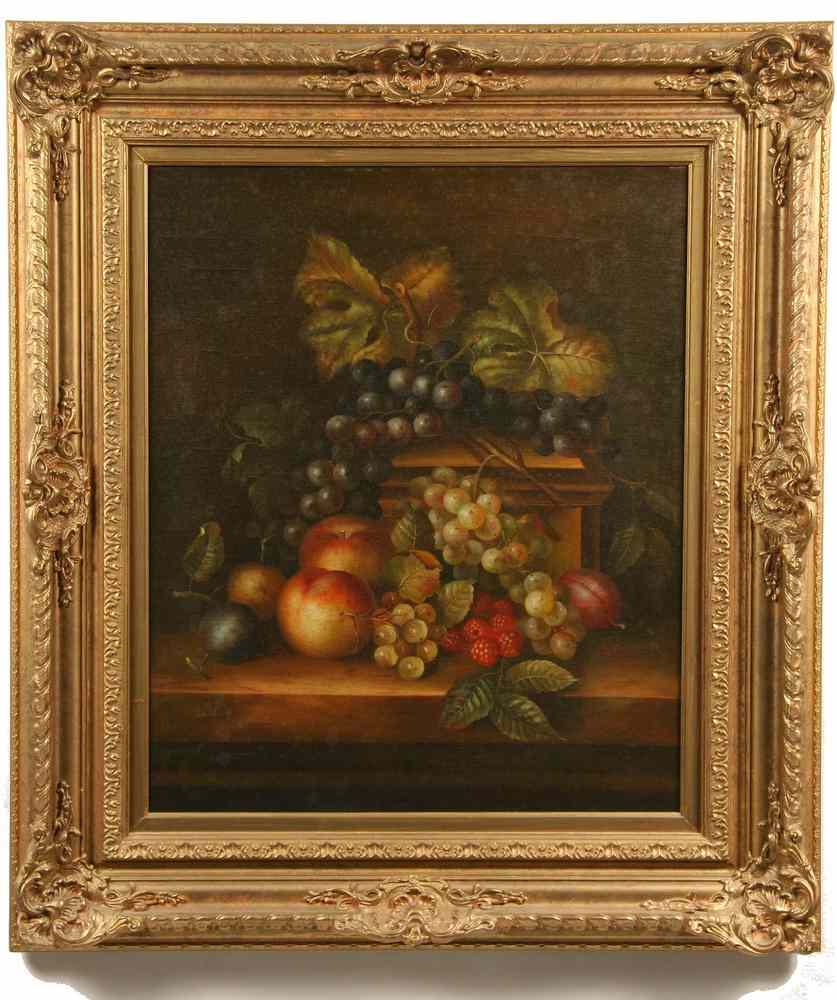 Appraisal: OOC - Still Life with Fruit signed 'Laladay' lower left