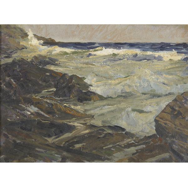 Appraisal: ALEXANDER BOWER American - An Easterly oil on composite board