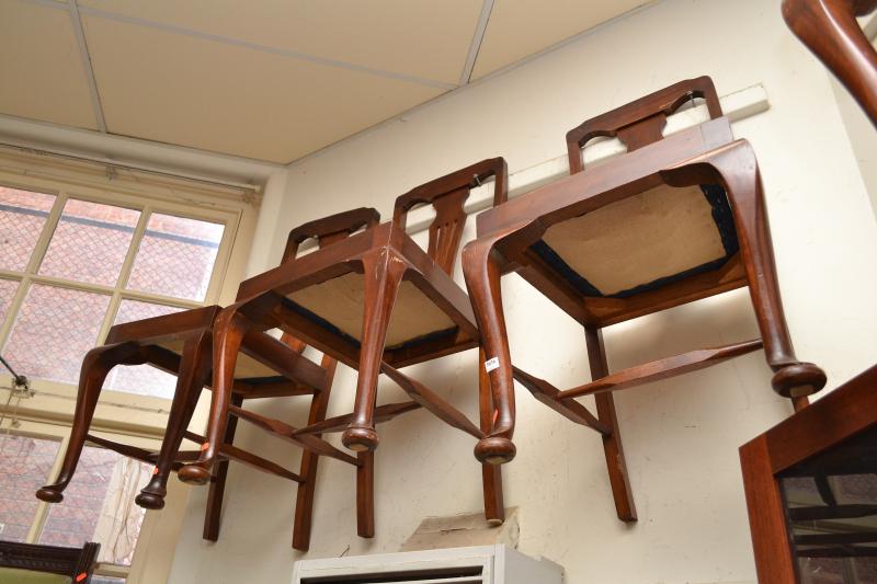 Appraisal: A SET OF FOUR ANTIQUE STYLE DINING CHAIRS IN BLUE