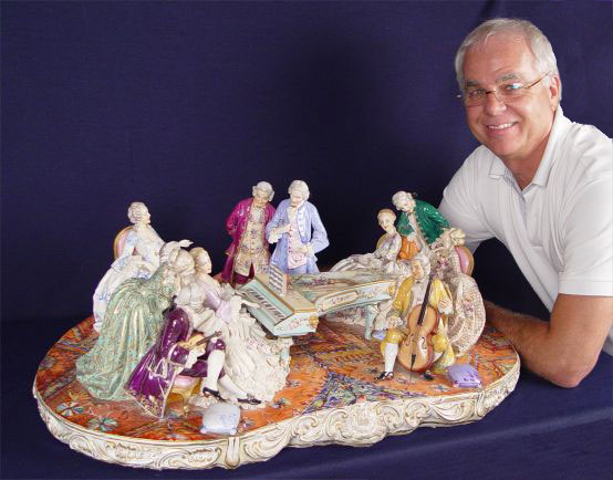 Appraisal: THE GRANDEST FIGURE FABRIS ITALIAN PORCELAIN GROUPING Great detail from