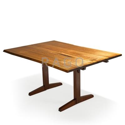 Appraisal: GEORGE NAKASHIMA - NAKASHIMA STUDIOS Trestle dining table New Hope