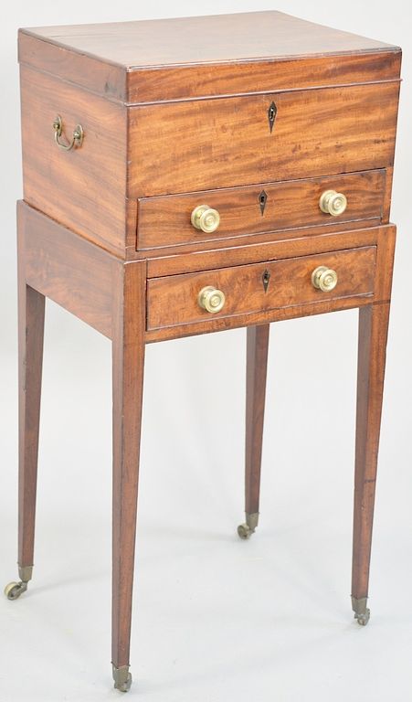 Appraisal: Federal mahogany chest on stand having lift top over one