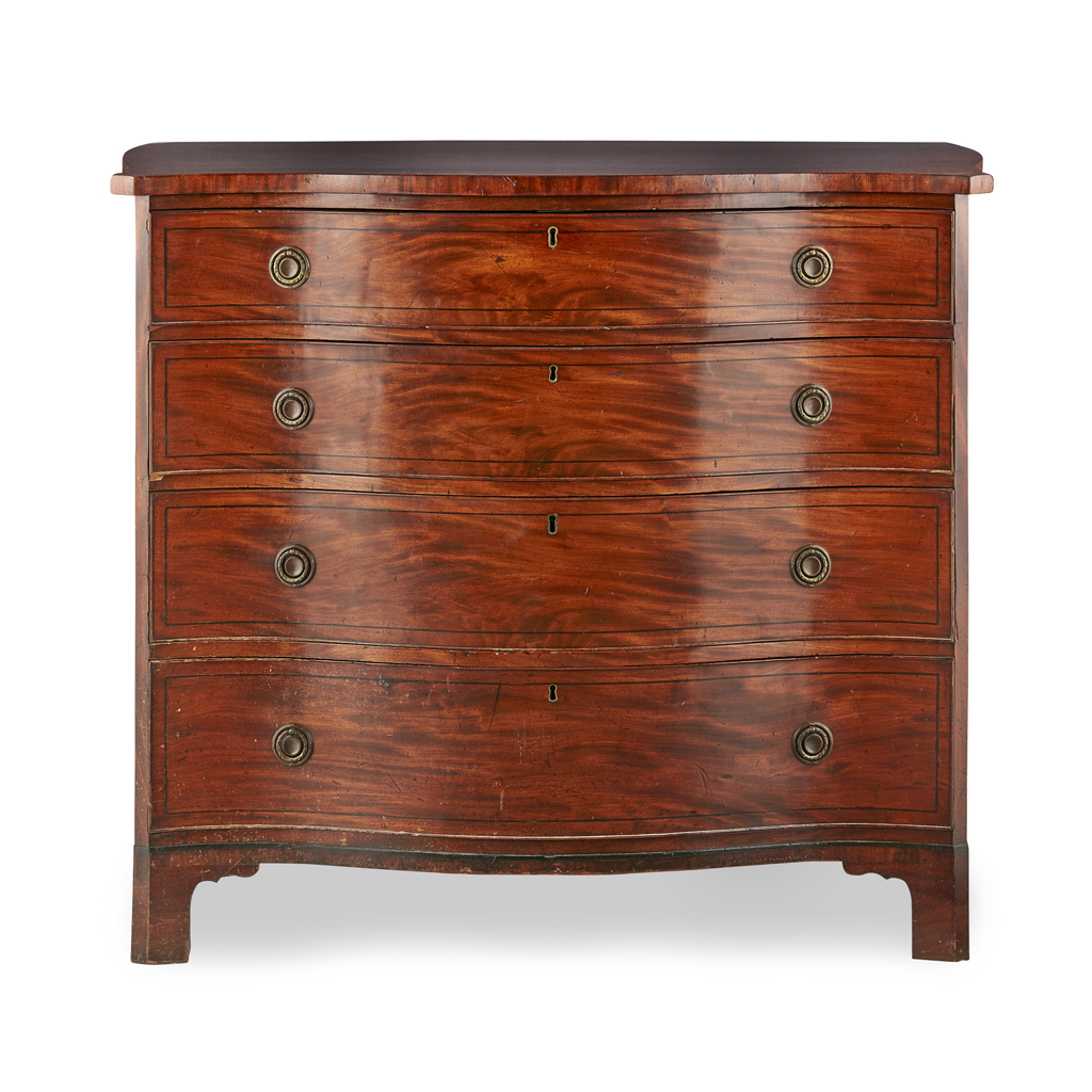 Appraisal: LATE GEORGE III SERPENTINE CHEST OF DRAWERS LATE TH EARLY