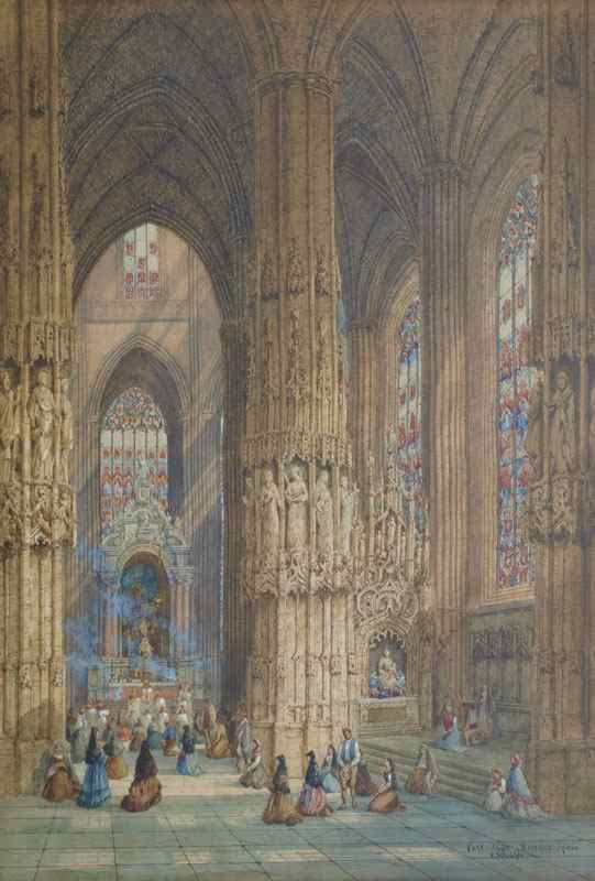 Appraisal: SCHAFER Henry British th C ''Cathedral of Burgos of Spain''