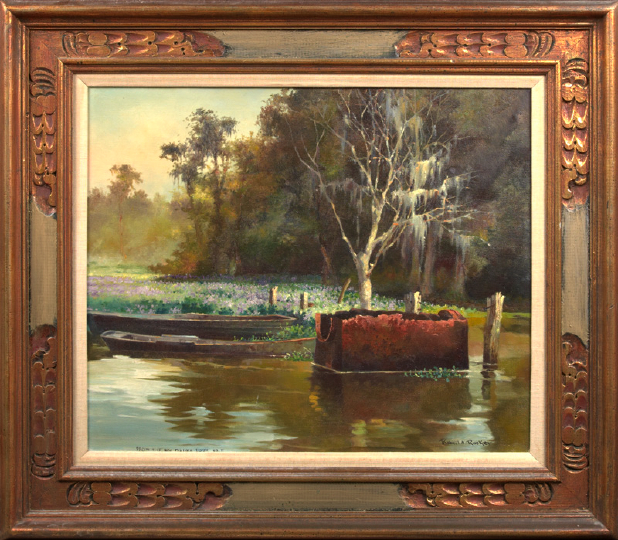 Appraisal: Robert M Rucker American Louisiana - Boat Landing on the