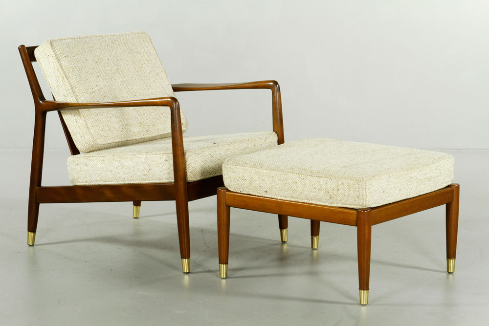 Appraisal: - Hansen for Dux Armchair and Ottoman Fritz Hansen for