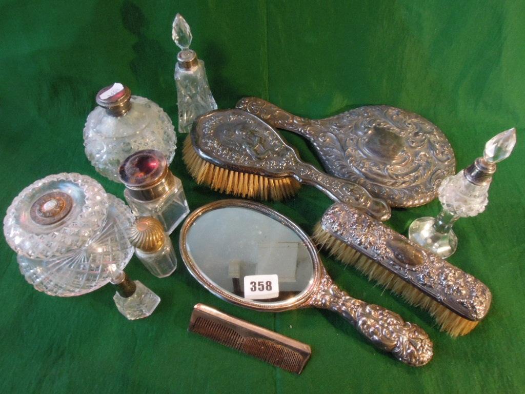 Appraisal: A mixed selection of near matching silver backed hand mirrors