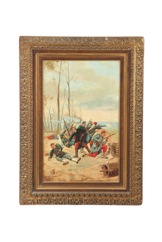 Appraisal: CIVIL WAR BATTLE SCENE BY MILNE RAMSEY AMERICAN - Oil