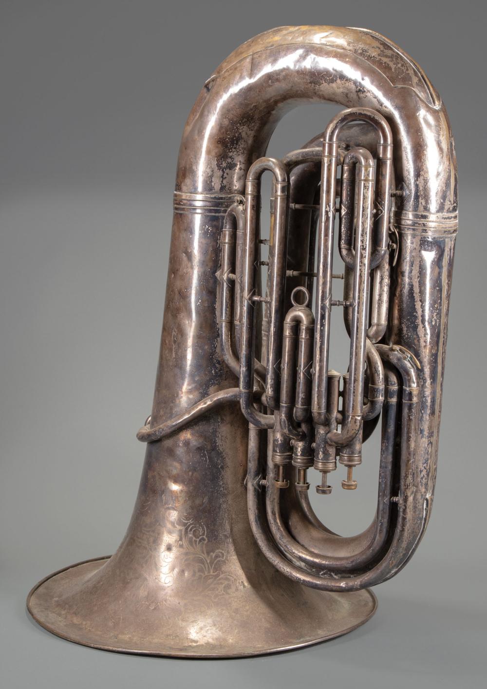 Appraisal: American Silverplated Sousaphone marked JW YORK SONS GRAND RAPIDS MICH