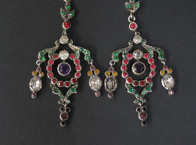 Appraisal: A PAIR OF TH CENTURY CHANDELIER EARRINGS set overall in