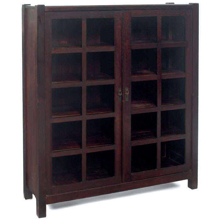 Appraisal: Lifetime bookcase two-door form with ten panes of glass per