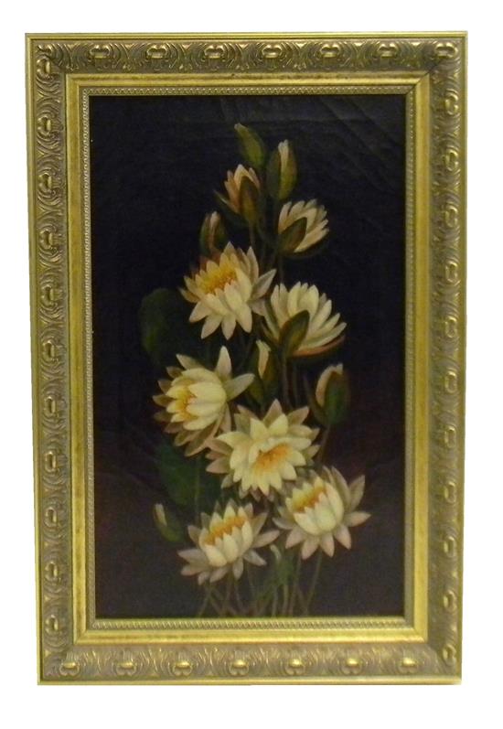 Appraisal: Victorian still life oil on canvas depicting pyramidal growth of