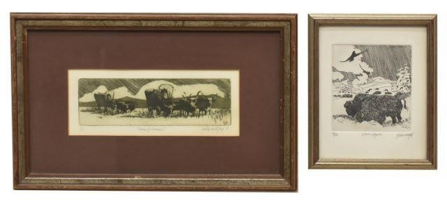 Appraisal: lot of Framed etchings on paper signed lower right Hollis