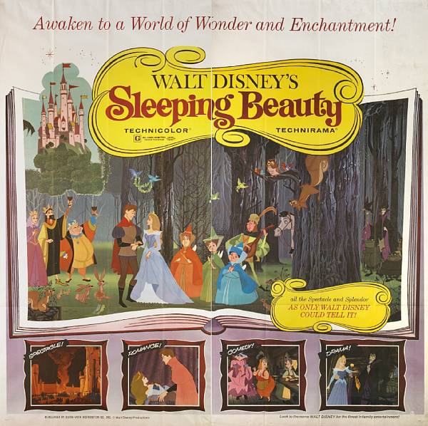 Appraisal: Sleeping Beauty Walt Disney -R six-sheet condition A x in