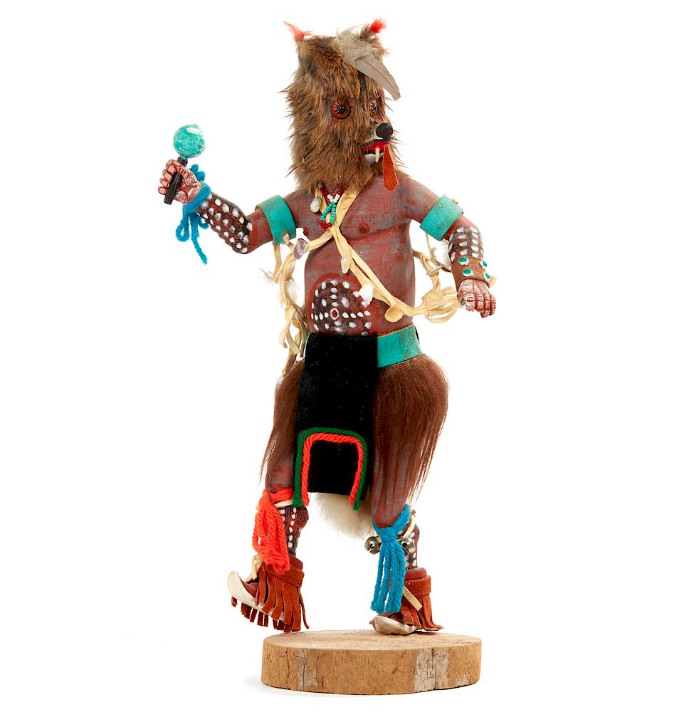 Appraisal: Hopi Wolf Kachina Kweo Tom Collateta Sr Hopi Wolf Kachina