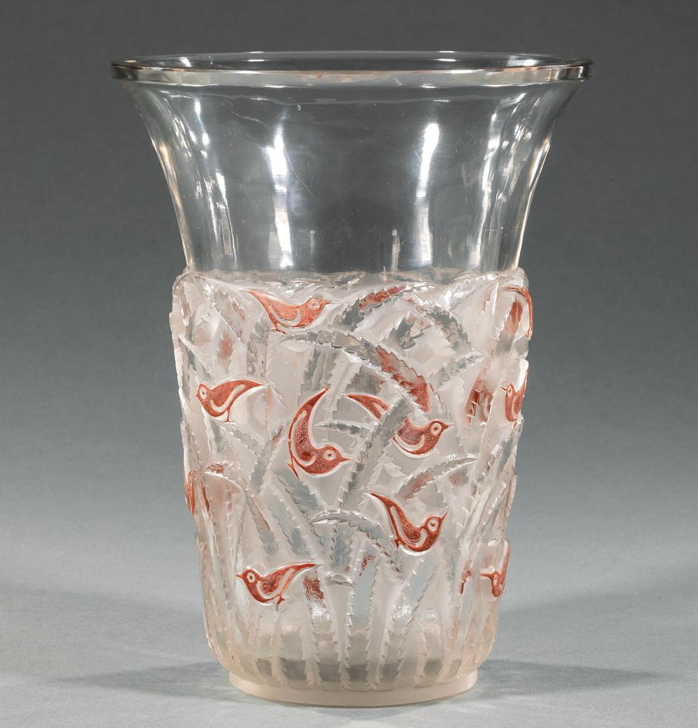 Appraisal: Lalique Borneo Vase stenciled mark R LALIQUE FRANCE model introduced