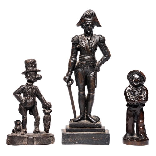 Appraisal: Three Victorian cast iron figural door porters comprising the Duke