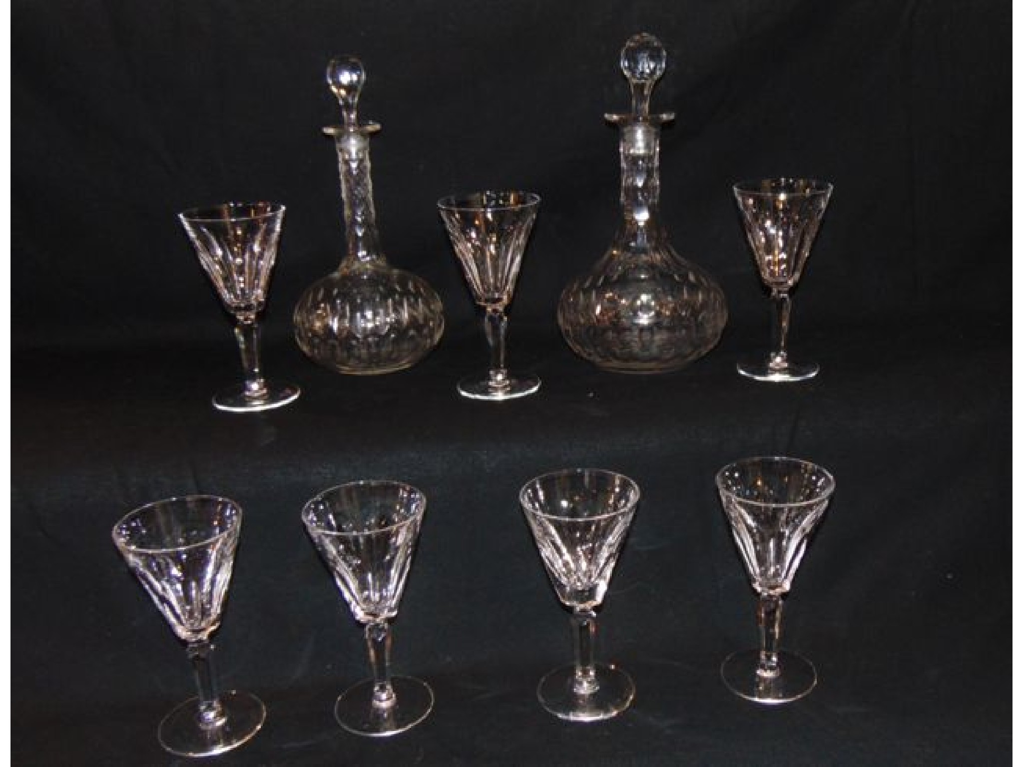 Appraisal: A set of six Waterford clear cut crystal wine glasses