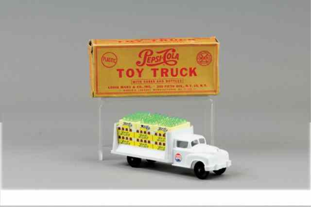 Appraisal: MARX PEPSI COLA BOXED TRUCK Plastic toy truck with bottle