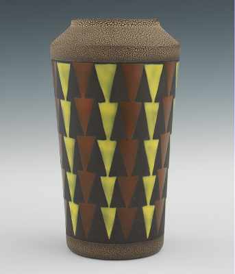 Appraisal: A Mid-Century Modern Vase Pottery vase with textured ground the