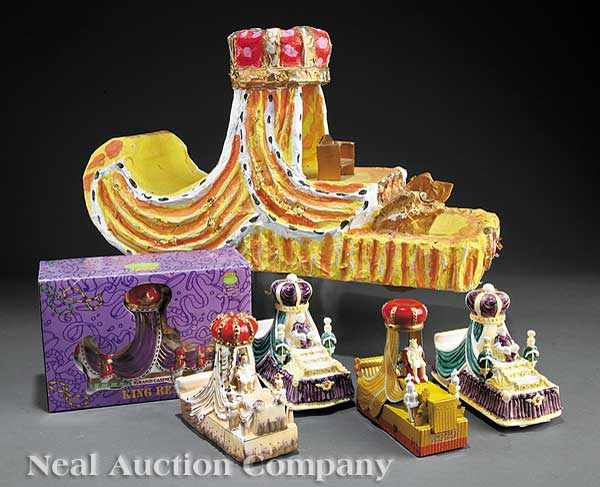 Appraisal: Mardi Gras a collection of carnival float souvenirs including two