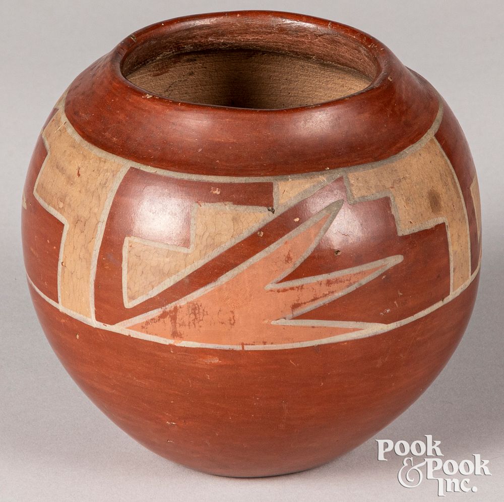 Appraisal: Santa Clara Indian pottery olla Santa Clara Indian pottery olla