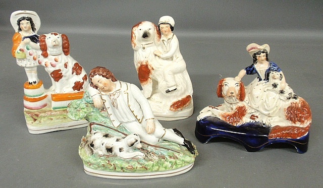 Appraisal: - Four Staffordshire figural groups c incl the Royal Children