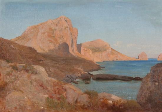 Appraisal: JEAN FELIX CLEMENT CHOISNARD French - ROCKY INLET inscribed on