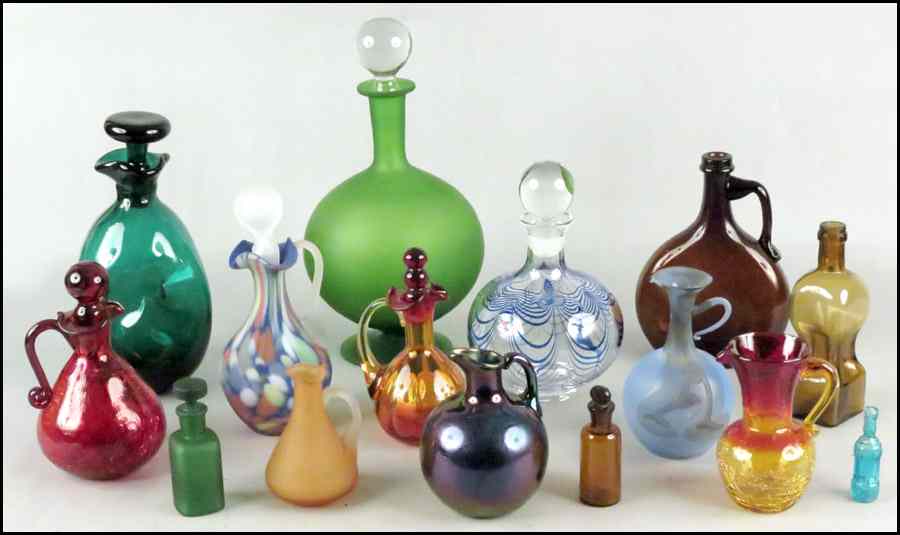 Appraisal: COLLECTION OF GLASS DECANTERS AND BOTTLES Condition No Specific Condition