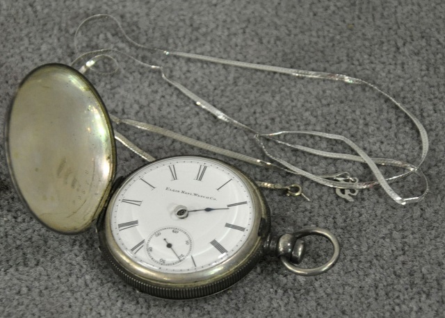 Appraisal: Elgin National Watch Co Pocket Watch fine silver coin case