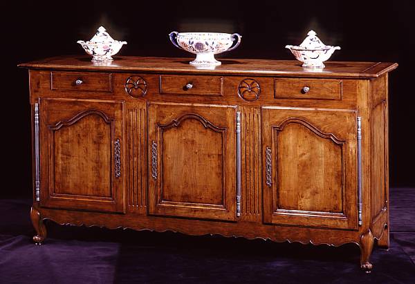 Appraisal: A Louis XV style fruitwood side cabinet height in width